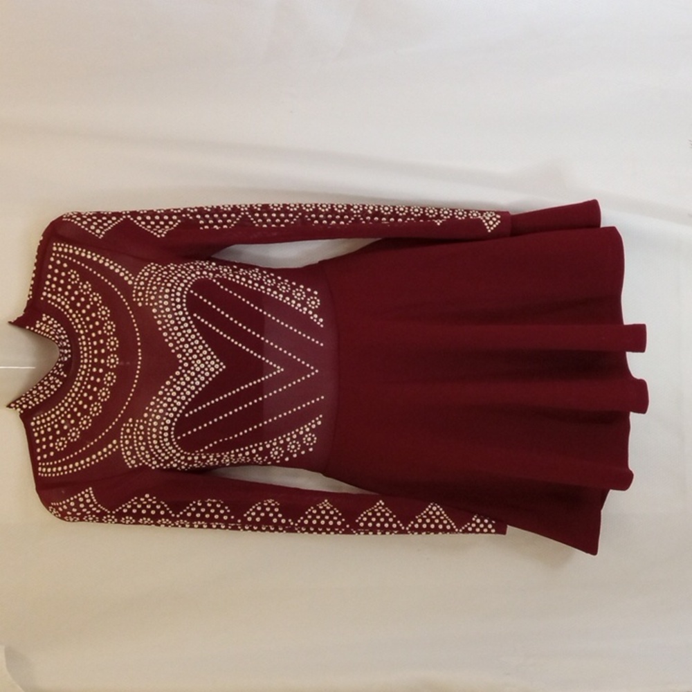 Burgundy with Gold studded dress made by Banjul
